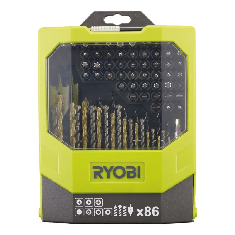 RYOBI Sada vrtacích a šroubovacích bitů RAK86MIXC, 86ks Nejlepší Cena