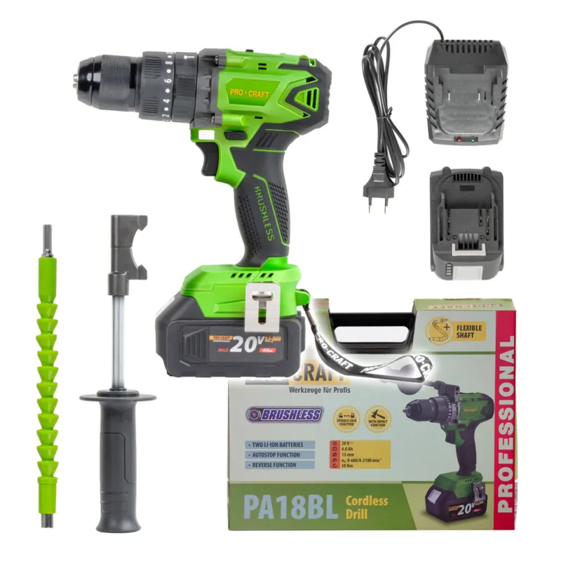 Aku vrtací šroubovák s příklepem Procraft PA18BL 1 baterie | PA18BL 1B Ověřený