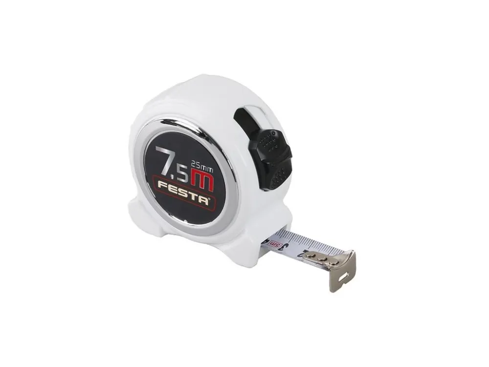 Nízká Cena Metr svinovací FESTA 7.5mx25mm BÍLÝ