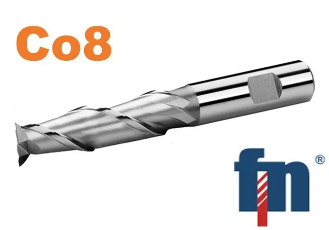 Stopková fréza 15x53mm pro drážky per dlouhá 2bř. HSS Co8 , 2 břity do středu , weldon Zlevněný