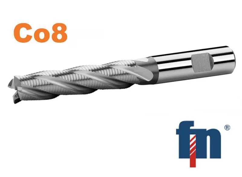 Fréza válcová čelní 8x38mm dlouhá 4bř. HSS Co8 weldon , 1 zub přes střed , typ HR-F Nízká Cena