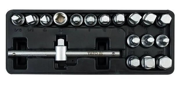 Sada klíčů nastrčných na zátky olejových van motorů 3/8" - 18 ks - YT-0599 Přímo Od Výrobce