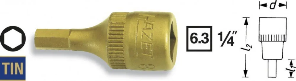 Dokud Zásoby Vydrží Vnější HEX nástrčný klíč 1/4" HINOX® S6 Hazet 8501-6 - HA036912