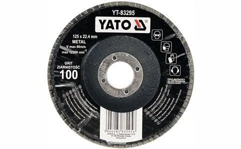 Nová Kolekce Kotouč lamelový korundový 125 x 22,2 mm vypouklý brusný P100 - YT-83295