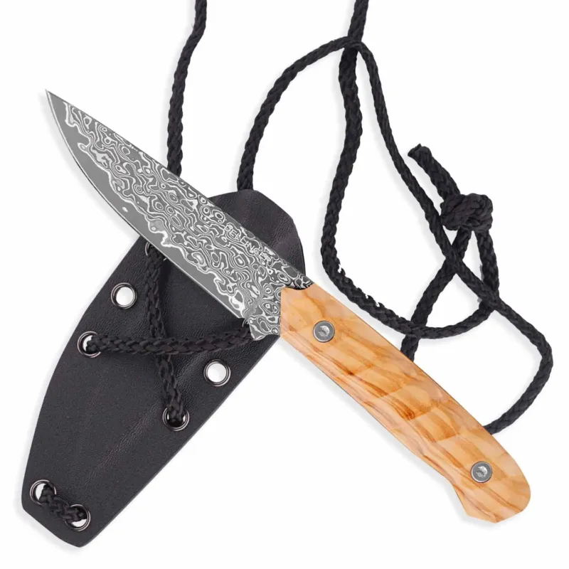 Nůž Dellinger Olive Camp Damascus. Finální Výprodej